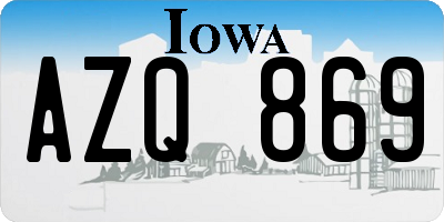 IA license plate AZQ869