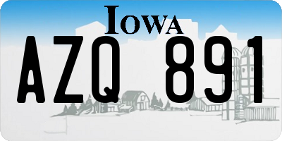 IA license plate AZQ891