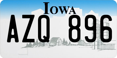 IA license plate AZQ896