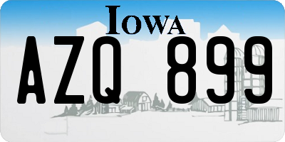 IA license plate AZQ899