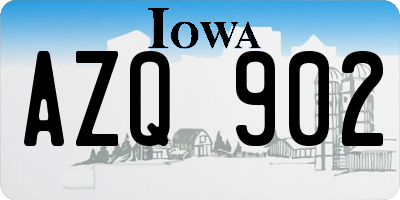 IA license plate AZQ902