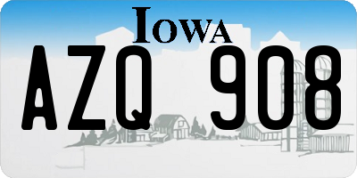 IA license plate AZQ908