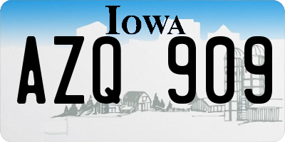 IA license plate AZQ909