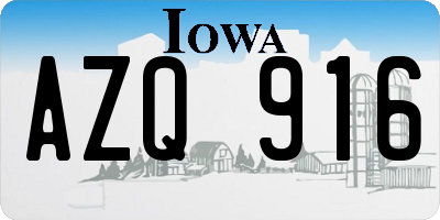 IA license plate AZQ916