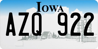 IA license plate AZQ922