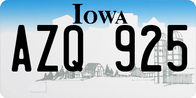 IA license plate AZQ925
