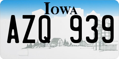 IA license plate AZQ939