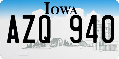 IA license plate AZQ940