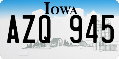 IA license plate AZQ945
