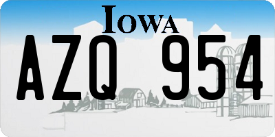 IA license plate AZQ954