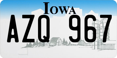 IA license plate AZQ967