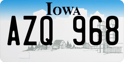 IA license plate AZQ968