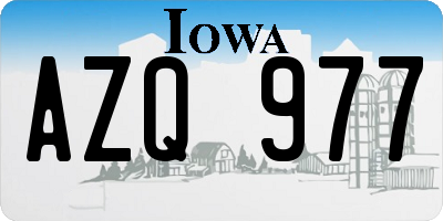 IA license plate AZQ977