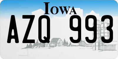 IA license plate AZQ993