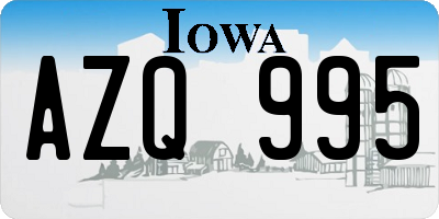 IA license plate AZQ995