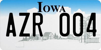 IA license plate AZR004