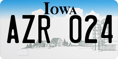 IA license plate AZR024