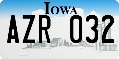 IA license plate AZR032