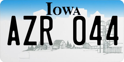 IA license plate AZR044