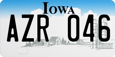 IA license plate AZR046