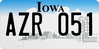 IA license plate AZR051