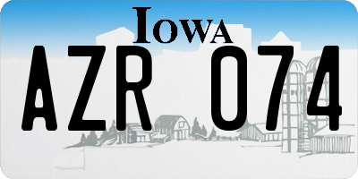 IA license plate AZR074
