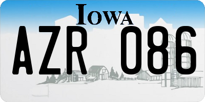 IA license plate AZR086