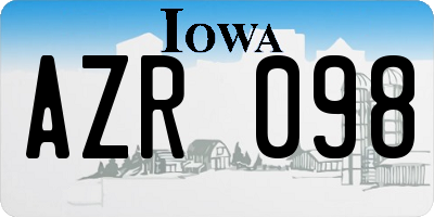 IA license plate AZR098