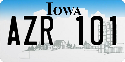IA license plate AZR101