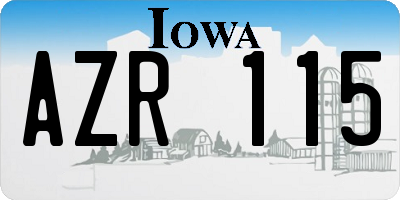 IA license plate AZR115