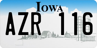IA license plate AZR116