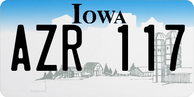 IA license plate AZR117