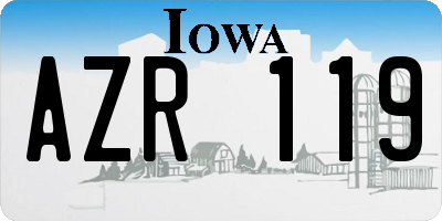 IA license plate AZR119