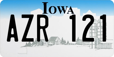 IA license plate AZR121