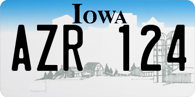 IA license plate AZR124