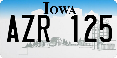 IA license plate AZR125
