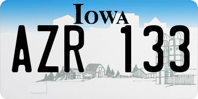 IA license plate AZR133