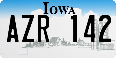 IA license plate AZR142