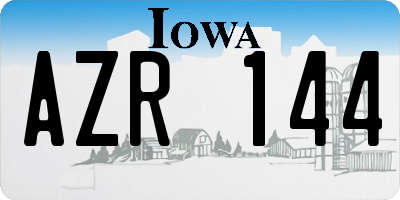 IA license plate AZR144