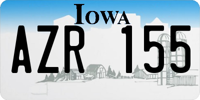 IA license plate AZR155