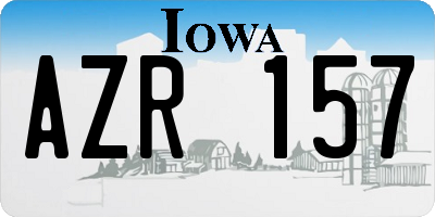 IA license plate AZR157