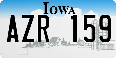 IA license plate AZR159