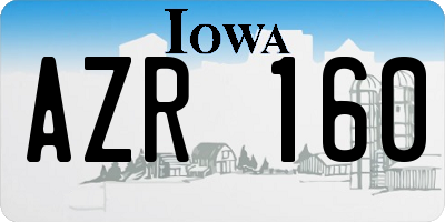IA license plate AZR160