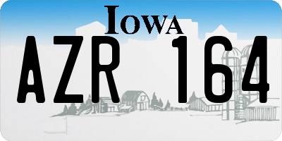 IA license plate AZR164