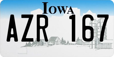 IA license plate AZR167