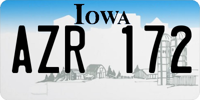 IA license plate AZR172