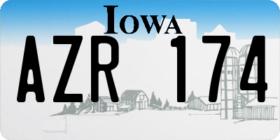 IA license plate AZR174