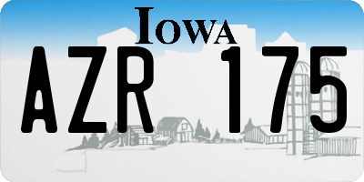 IA license plate AZR175