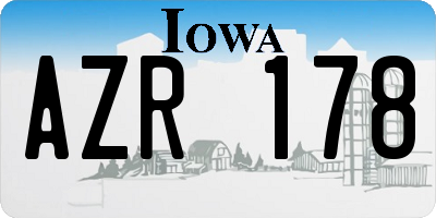 IA license plate AZR178