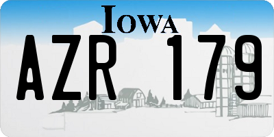 IA license plate AZR179